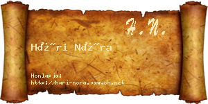 Hári Nóra névjegykártya